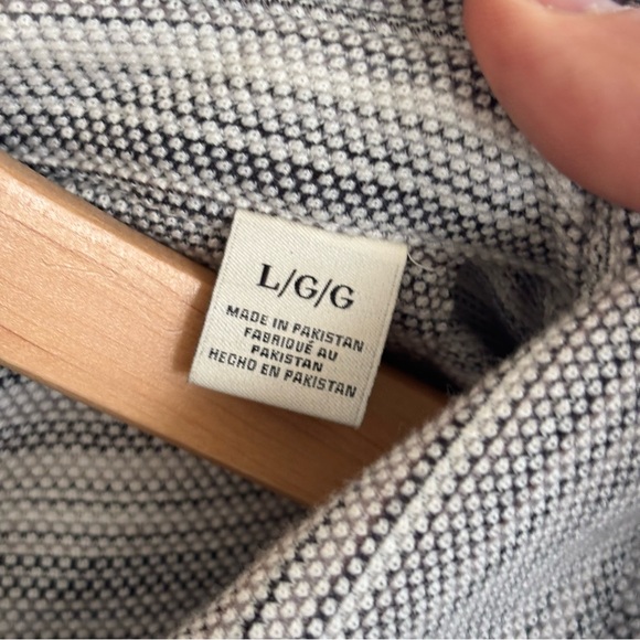 Scotch & Soda Amsterdam Men’s L Gray Knit Stripe Button Up Shirt Slim Fit Casual - Picture 3 of 8